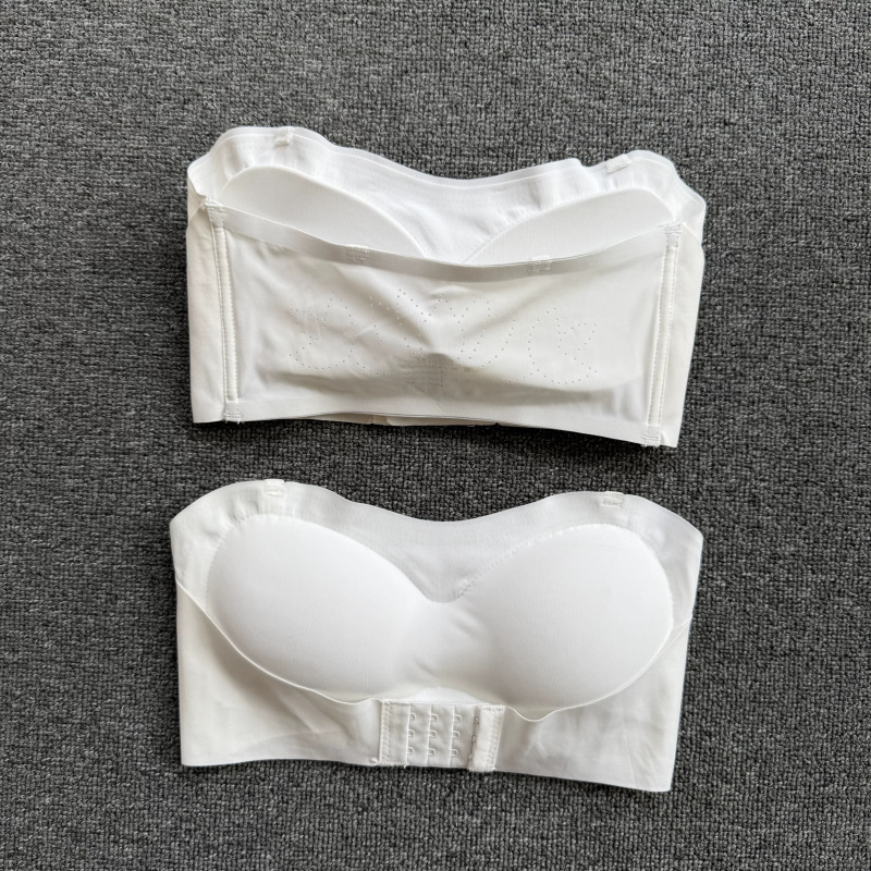 Front-Clasp Strapless Bra for Women, Summer Thin Style, Small Chest Push-Up, Non-Slip, Invisible Bandeau Bra, Anti-Exposure, Beautiful Back