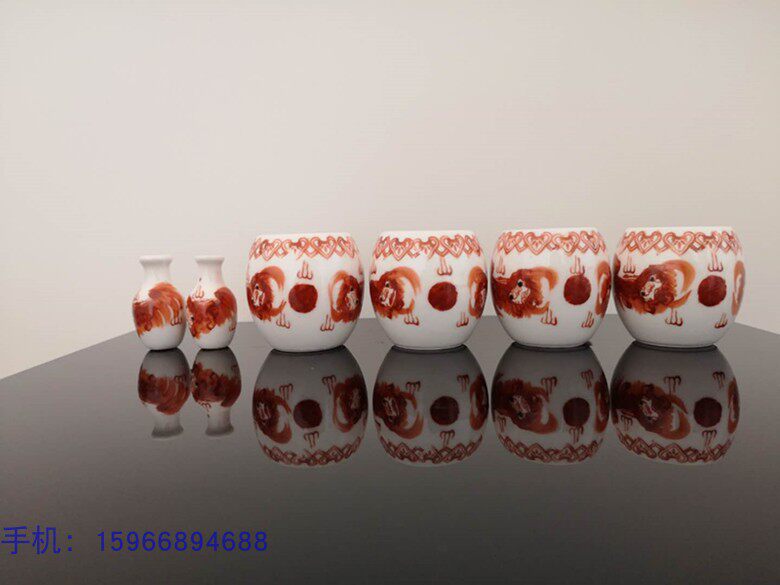 High White Porcelain Hemp Bird Hemp Material Hand Painted Mountain Water Bird Food Jars Bird-Cylinder Waist Drum Cup Jingdezhen Bamboo Bird Cage Accessories