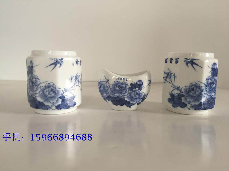 Painting Brow Bird Food Jar Bird Food Vat Bird Food Cup Bird Food Bowl Jingdezhen Green Flower Ceramic Bamboo Bird Cage Accessories