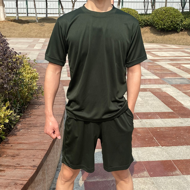 Fitness Suit Training Suit Summer Short Sleeve Shorts Blouses Sport Outdoor Speed Dry Air Force Fan T-shirt