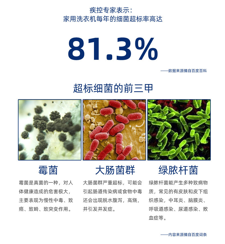 山山 洗衣机槽清洗剂 125g*3袋 图3