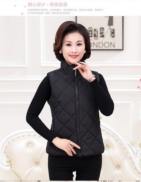 Phụ nữ trung niên áo vest cotton mùa thu và mùa đông Người mẹ trung niên tải vest dày áo khoác ngắn áo khoác cotton áo kiểu trung niên u40