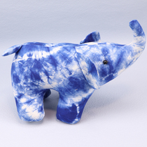 Batch of haircuts Large Polyphyte Dyeing Handmade Blue Dyeing Dolls Elephant swing pieces Finished Blue Zdyeing Blue White Cute