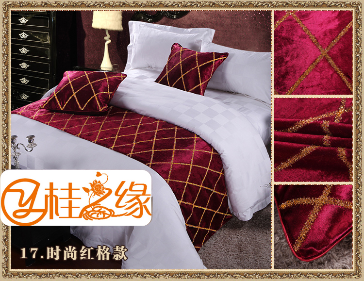 Khách sạn giường cờ khăn cuối giường châu Âu trang sức sang trọng câu lạc bộ giường nệm nhỏ gọn khách sạn bao gồm giường ngủ cuối pad - Trải giường drap giường mát lạnh