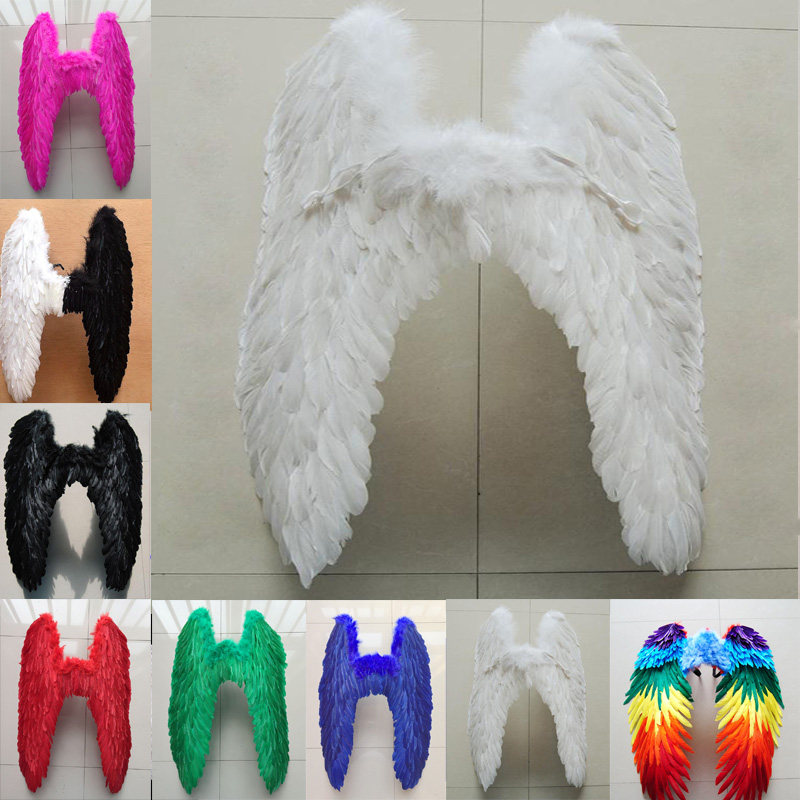 Photo wings cosplay angel feather wings photography props devil wings catwalk dance performance supplies