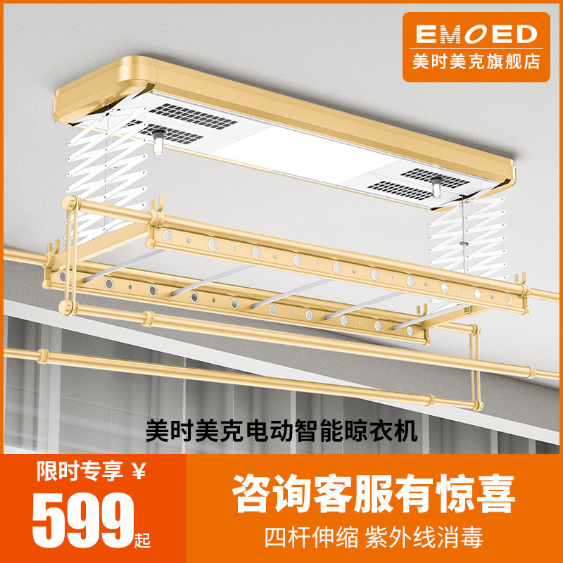 Beauty Time Meek Electric Single Function Single Lamp Double Light Art Flower Light Electric Clotheshorse Remote Control Automatic Clotheshorse