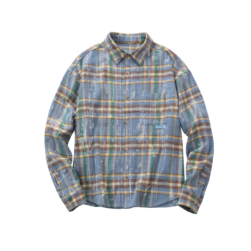 Mellow Blue Plaid Shirt American Retro Relaxed Fit Pure Cotton Loose Casual Jacket Spring and Autumn Top for Men Mellow Blue Plaid Shirt American Retro Relaxed Fit Pure Cotton Loose Casual Jacket Spring and Autumn Top for Men