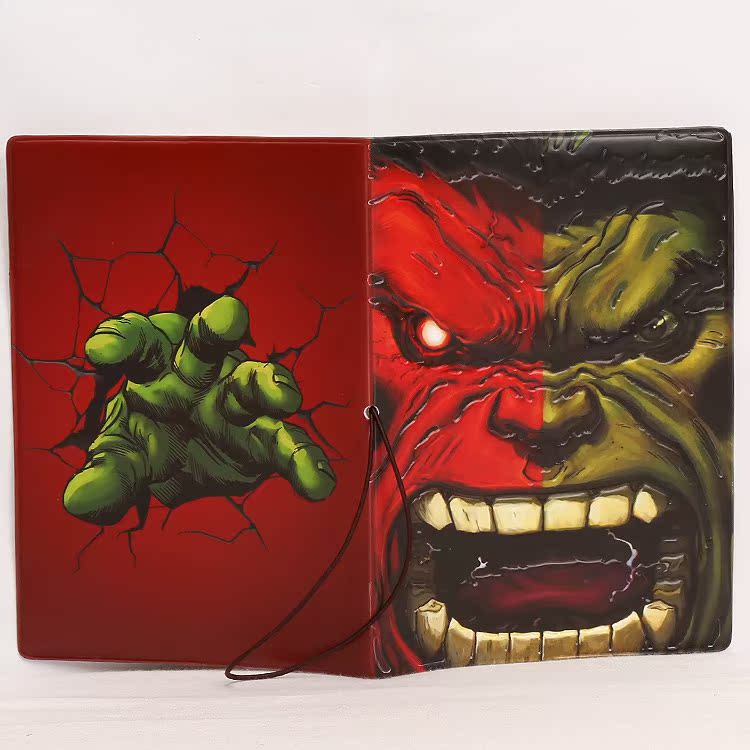 Marvel truyện tranh Hulk Hulk Hulk cá tính bảo vệ tài liệu mát mẻ bao gồm PVC hộ chiếu điện áp gói - Túi thông tin xác thực vỏ bọc hộ chiếu