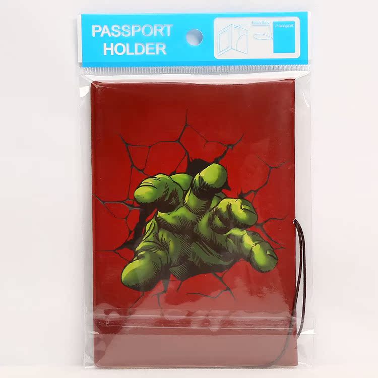 Marvel truyện tranh Hulk Hulk Hulk cá tính bảo vệ tài liệu mát mẻ bao gồm PVC hộ chiếu điện áp gói - Túi thông tin xác thực vỏ bọc hộ chiếu