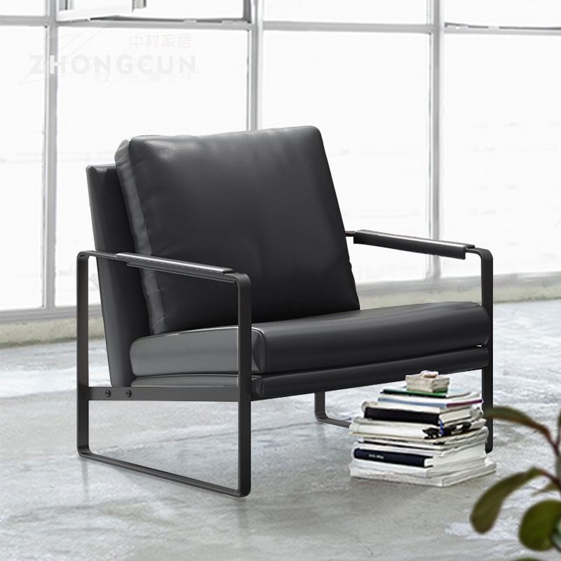 Italian simple sofa chair Nordic designer iron single sofa cloth balcony chair light luxury leisure chair