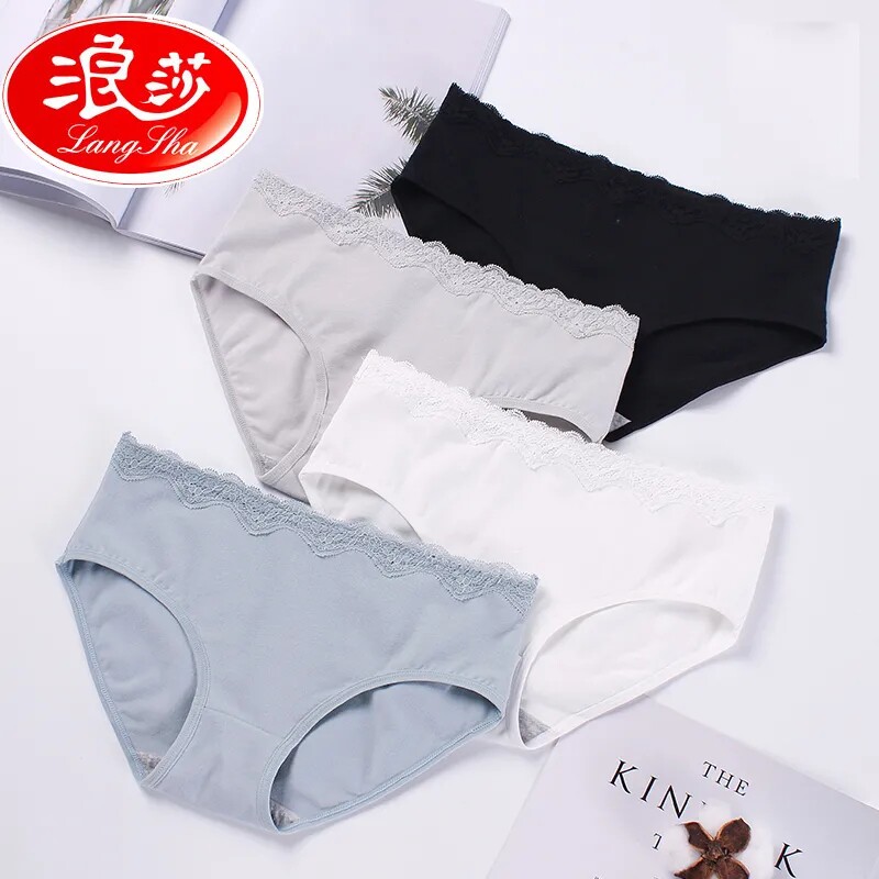Romantic underpants female pure cotton mid-waist spring Charlace 100% full cotton crotch antibacterial girl fat mm Big size lady's underwear