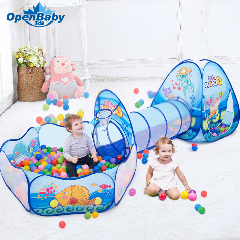 Oupei baby tent game house Indoor outdoor children drill hole crawling tunnel Children's toy house Three-in-one