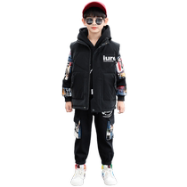 Childrens clothes boy winter clothing suit 2021 new thickened sweatshirt Three sets CUHK Tong Yang Gas autumn and winter Han version of the tide