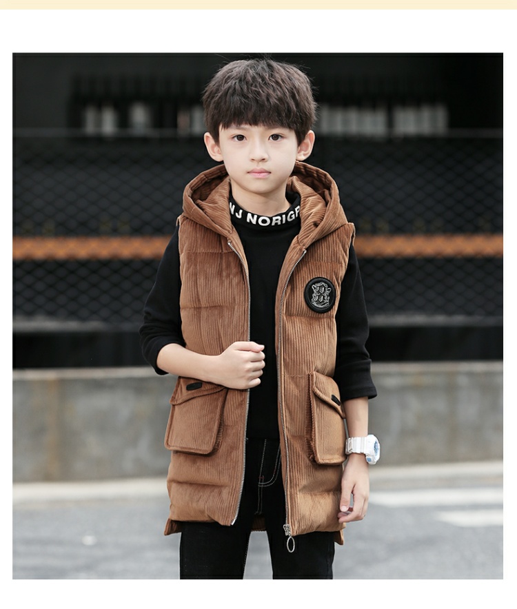 Áo vest trẻ em nam thu đông và đông trẻ em 2018 thời trang mới trẻ em lớn Phiên bản Hàn Quốc áo vest bé trai cotton mặc ngoài áo gile bò cho bé
