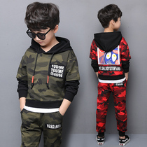 6 boys autumn sports suit 2021 new spring and autumn 9 middle and big boys camouflage two-piece suit 10 casual 15 years old
