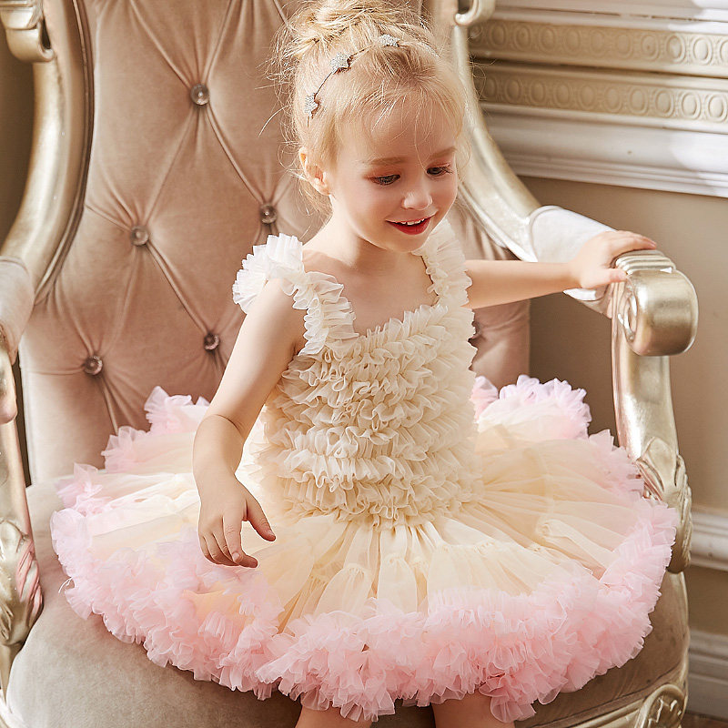 tutu skirt girls dress fluffy skirt children's spring summer gauze skirt cake skirt suspender group princess skirt birthday dress