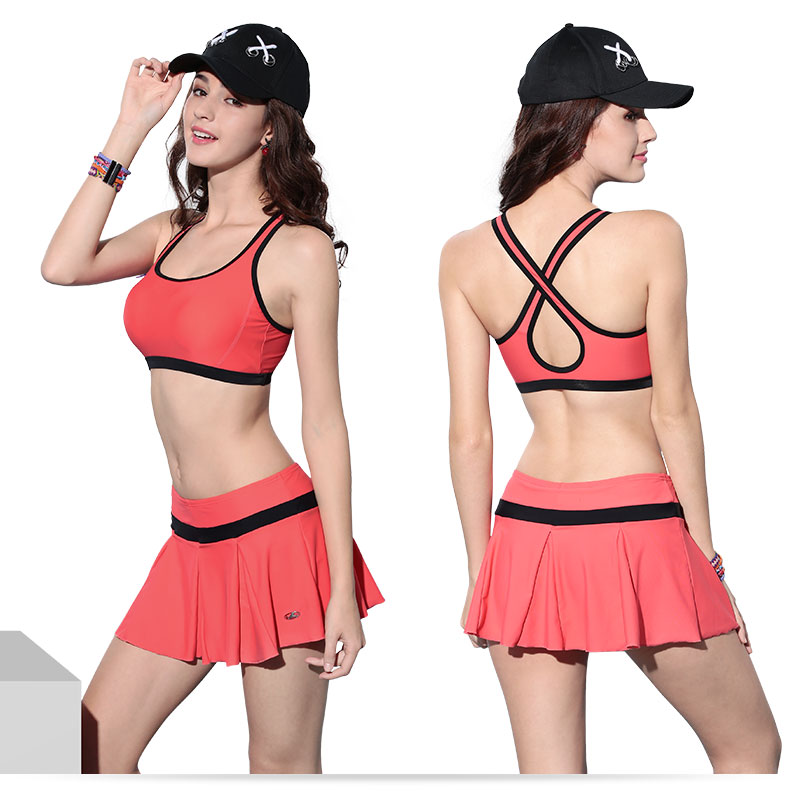 Anh áo tắm nữ váy chia tay áo tắm giải trí mùa xuân nóng kích thước lớn váy swing áo tắm nữ thời trang màu sắc phù hợp là mỏng - Bộ đồ bơi hai mảnh áo tắm 2 mảnh