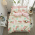 in nhỏ gọn gia đình flamingo tươi nhỏ bốn ký túc xá ba mảnh giường lanh chăn Bắc Âu - Bộ đồ giường bốn mảnh chăn ga gối forever Bộ đồ giường bốn mảnh
