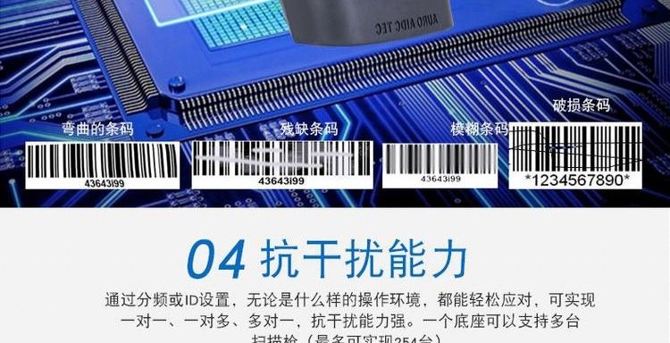 Xun radium quét mã vạch quét mã siêu thị kho lưu trữ thể hiện một chiều không dây quét mã lấy súng quét bạc - Thiết bị mua / quét mã vạch