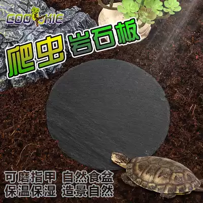 Reptile lizard food basin grinding Nail Rock plate tortoise slate pad reptile box cushion landscape decoration moisturizing insulation