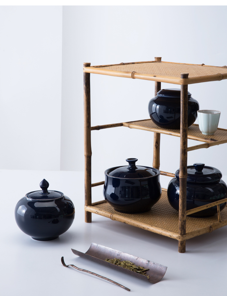 The creation of ceramic And portable mini small caddy fixings seal pot receives kung fu tea pu - erh tea POTS