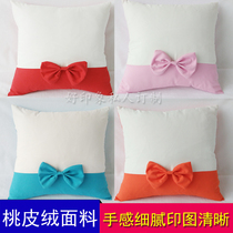 DIY thermal transfer hand-painted silk screen consumables blank pillow pillow wholesale creative new bow pillow