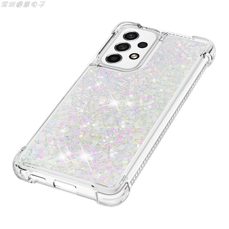 Transparent Clear Quicksand Girls Airbag Corner Protection Glitter Bling A13 5G, A23 5G, A33 5G, A53 5G, A73 5G Samsung Phone
