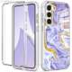 Girls Phone Cases Covers Tough Shockproof Tempered Glass Silicone TPU Marble Pattern Galaxy S23, Galaxy S23 Plus, Galaxy S23 Ultra,