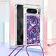 Girls Phone Cases Covers Quicksand Glitter Bling Silicone TPU Airbag Corner Protection With Lanyard Strap Google Pixel 8, Pixel 8 Pro,