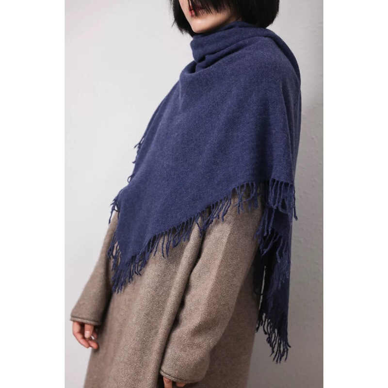 194- Foreigner's Order 100% Cashmere Casual Woven Four-Sided Hand-Twisted Fringed Scarf Shawl Square Scarf