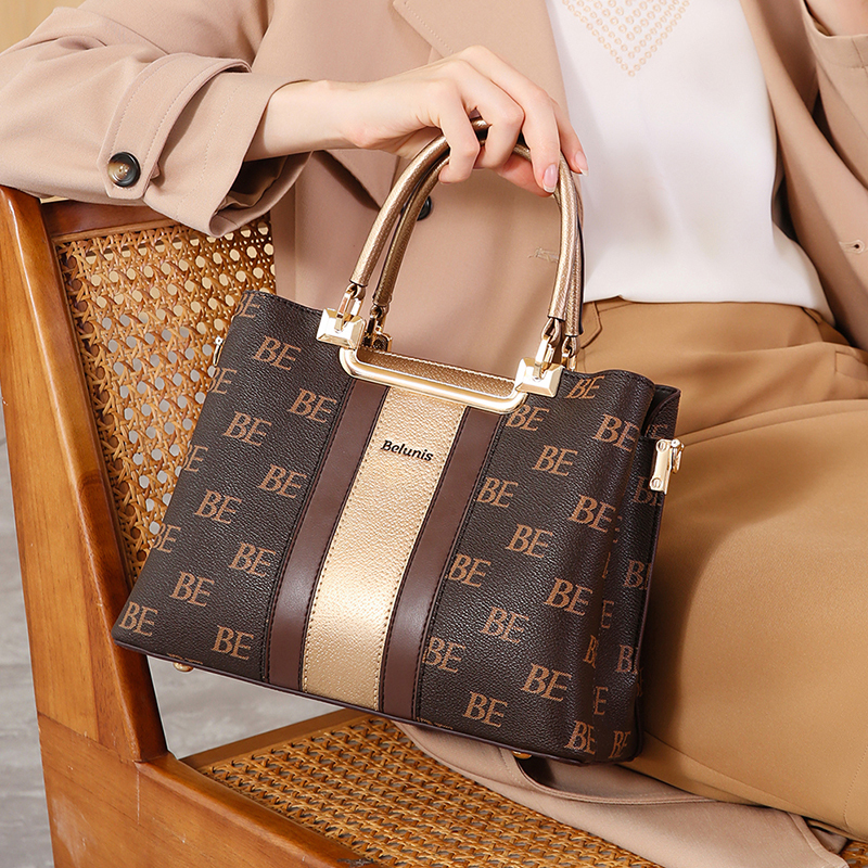 Belunis Color-Blocked French-Style Light Luxury High-End Women's Handbag European and American Style Elegant Handbag Gift Box