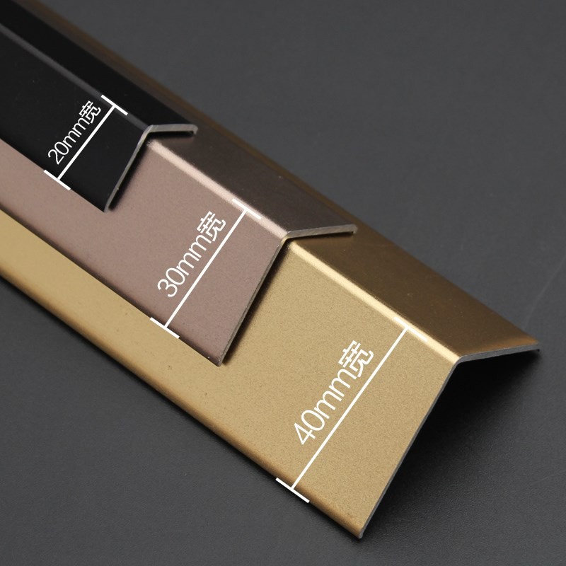 L corner guard edge strip pressed corner decoration strip edge tile package linear stainless steel aluminum alloy right angle strip L yang