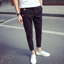 Spring Lin Bend ankle-length pants Mens Plus Size Casual Pants Korean Slim Pant Tide Brand Teen Harren Pants