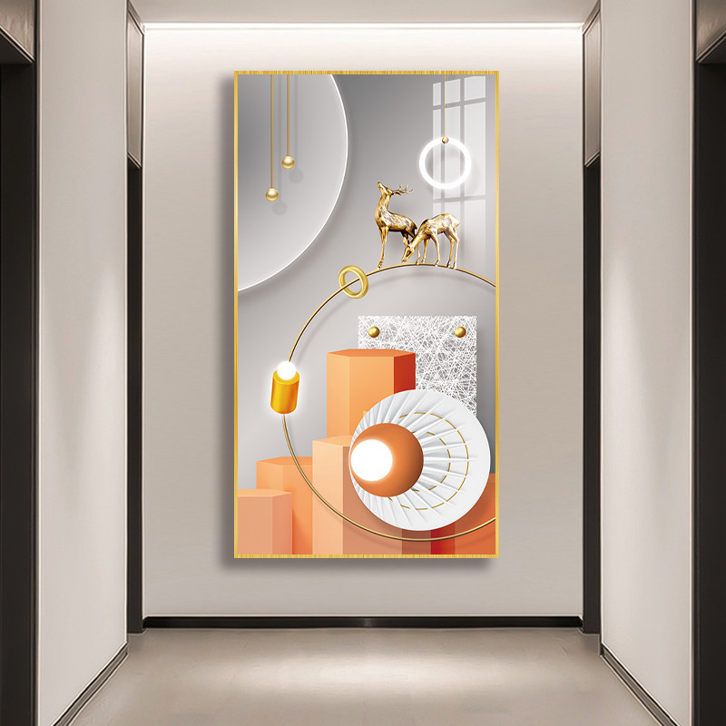Modern minimalist aisle corridor End of the aisle Entrance Painting into the family Xuanguan Decorative Painting Light Extravagant mural Art in the door painting Vertical version