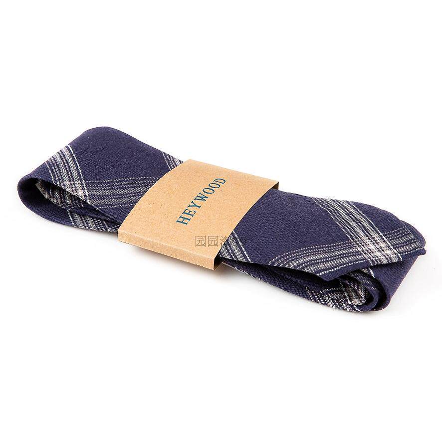 Tidal Male Pop in European and American fashion Inlan handmade retro plaid blue striped pointed tie collar