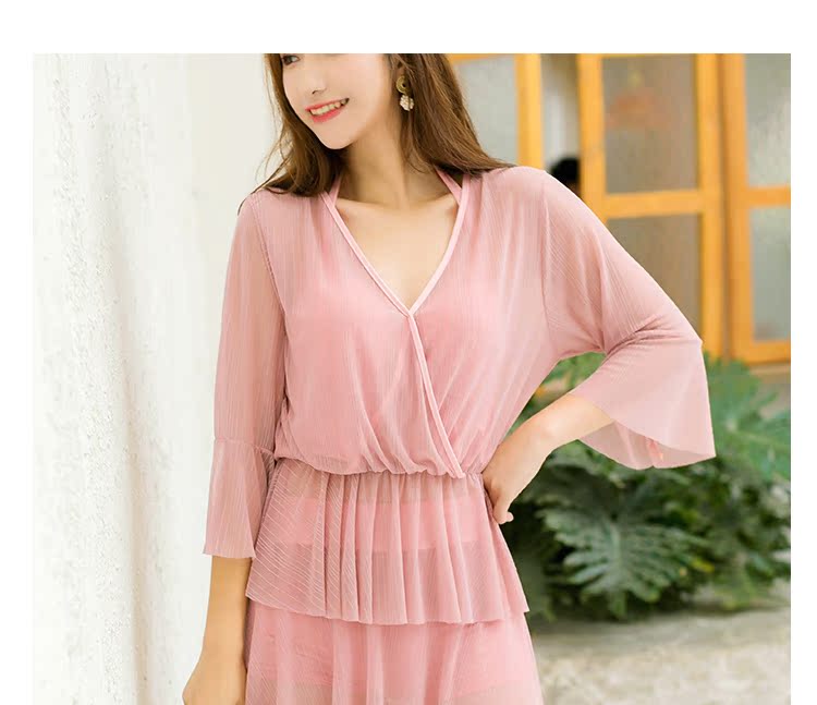 Bộ đồ bơi ba mảnh dành cho nữ có thể mặc bên ngoài 2019 mới gợi cảm che bụng thon gọn bảo thủ Hàn Quốc - Bộ đồ bơi hai mảnh bikini 2 mảnh màu đen	