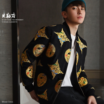 Baylor house Chinese style embroidered cotton coat Cotton suit Xiangyun Group Dragon Gold silk trend jacket Dragon robe couple national tide