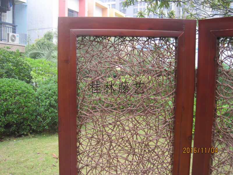 ширма 藤木屏风隔断藤艺屏风 藤编屏风 藤编家具藤折屏 Guilin Rattan