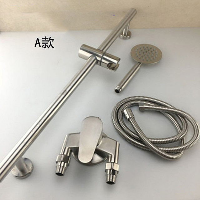 Sus304 Stainless Steel Mixing Valve Hot and Cold Solar Water Heater Faucet Shower Faucet Set Surface Mounted