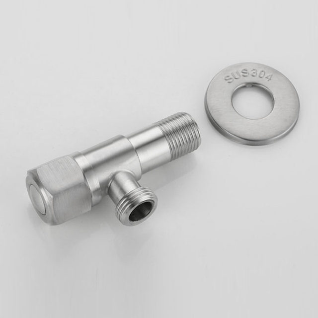 Household 304 Stainless Steel Triangle Valve 4-Point Thickened Explosion-Proof Water Heater Bathroom-Specific Toilet Inlet Valve Stop Valve