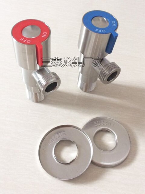 304 Stainless Steel Angle Valve Lead-Free Brushed Explosion-Proof Thickeneded Hot and Cold Universal Water Stop Valve 4-Point Toilet Switch Triangle Valve