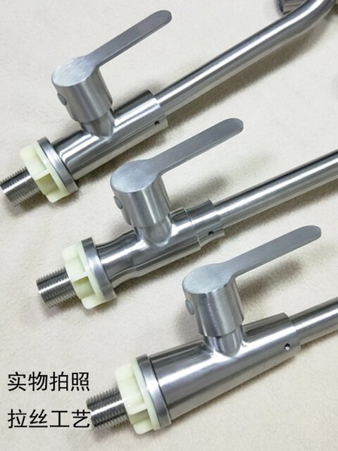 Sus304 Stainless Steel Faucet Single Cold Water Kitchen Faucet for Sink, Dishwashing Sink, Rotatable and Thickened