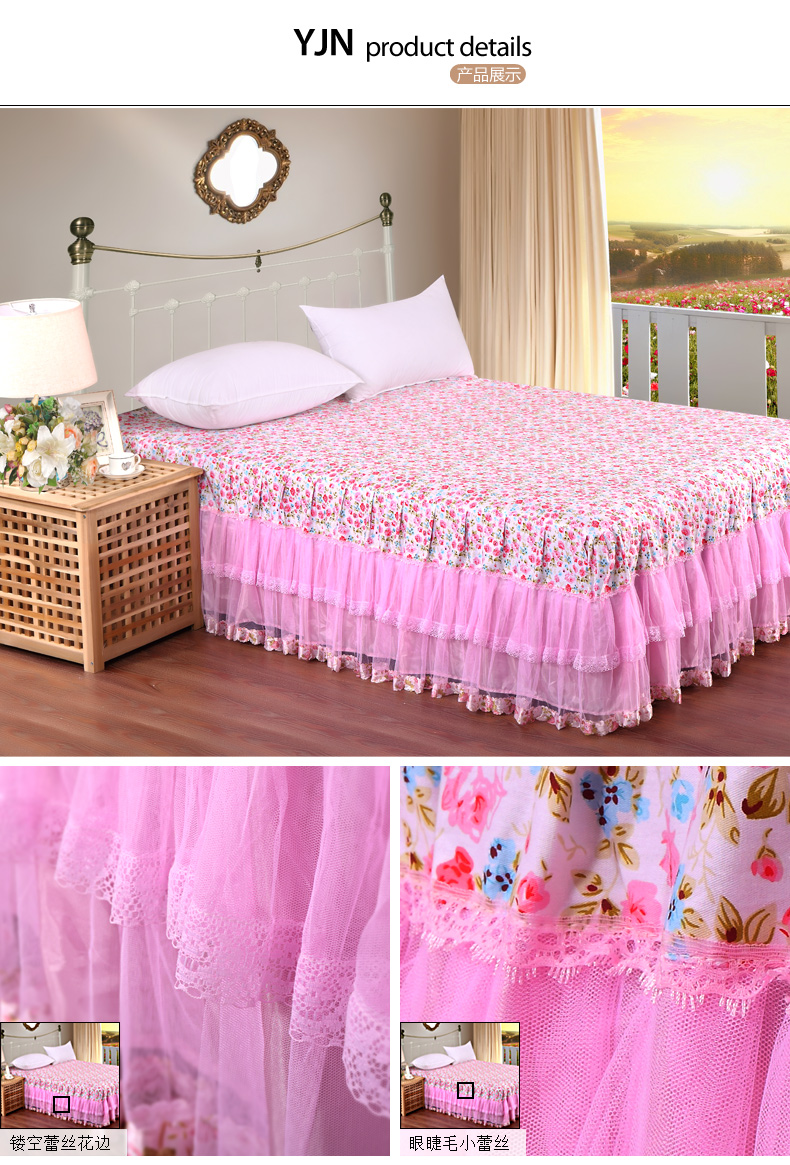 Đêm Jingning Công chúa váy ren giường đơn mảnh giường cotton trải giường giường 笠 1,5 m 1,8m giường đôi - Váy Petti ga giường có viền