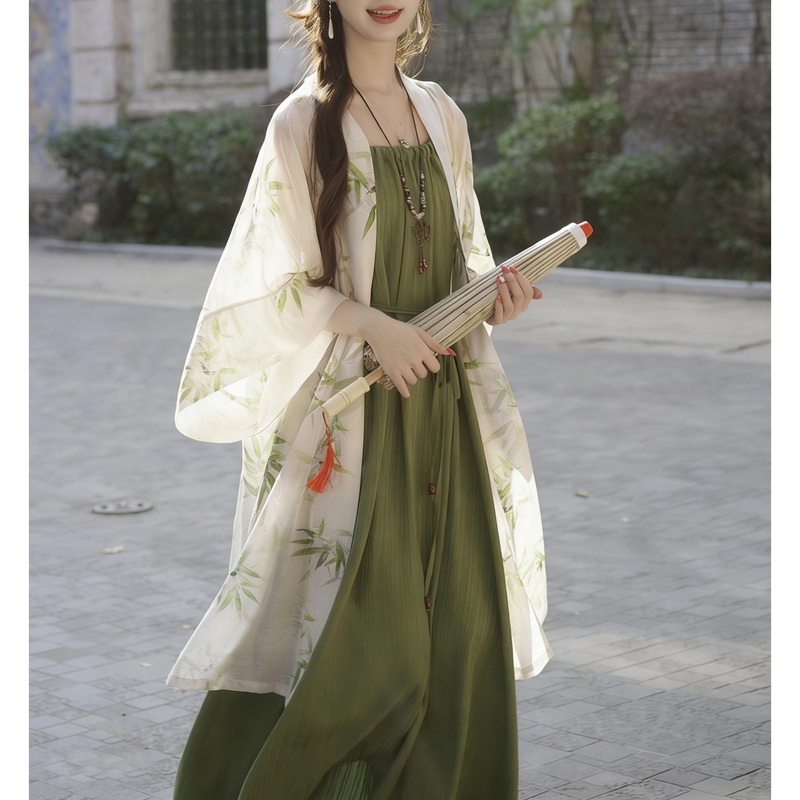 115kg Extra Large Size Song Dynasty Style New Chinese Loose Drawstring Tea Break Dress 300+ Fat mm Vintage Artistic Han Cardigan Set 115kg Extra Large Size Song Dynasty Style New Chinese Loose Drawstring Tea Break Dress 300+ Fat mm Vintage Artistic Han Cardigan Set
