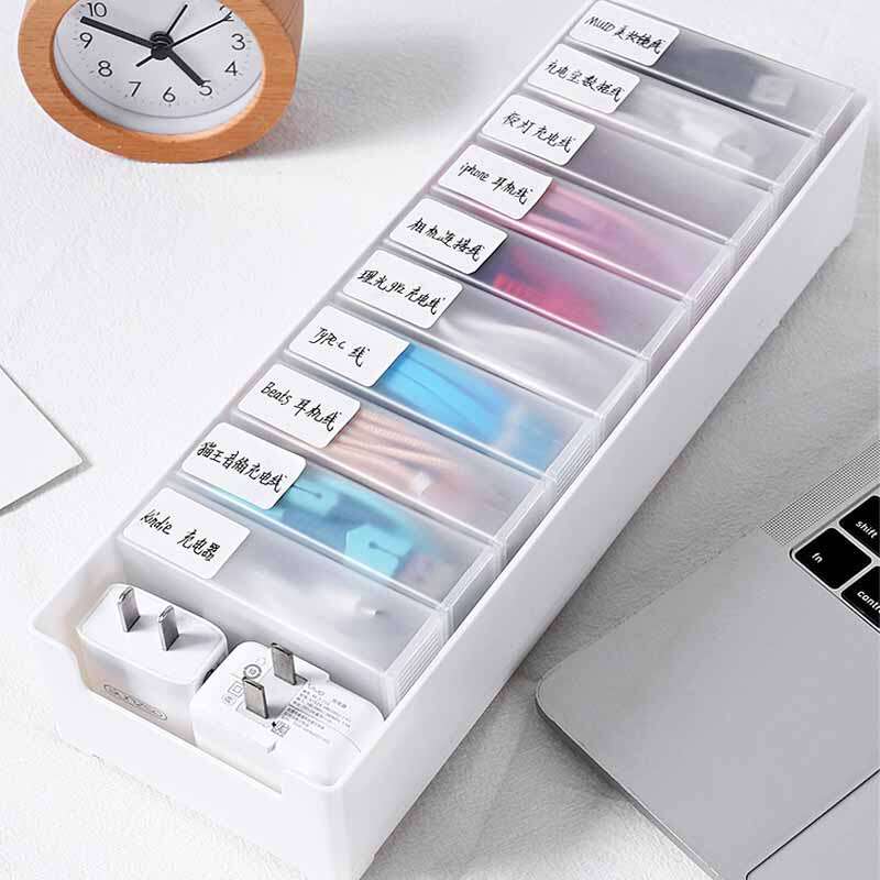 Mobile phone charger data line finishing containing box portable desktop data line containing USB line classification box