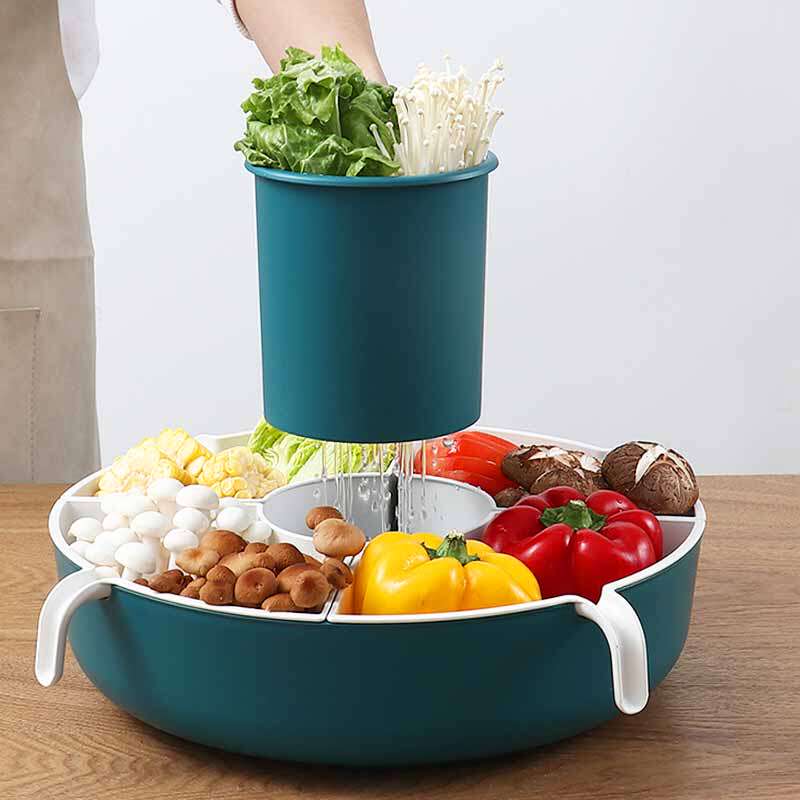 Hot Pot Parquet Drain Basket Water Basket Home Kitchen Divided plate Fire pot Shop Upper Vegetable Basin Big Capacity Lettule Parquet