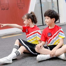 Kindergarten summer new clothes for boys and women short sleeves leisure fashion set school uniforms primary and secondary school students sports class uniforms