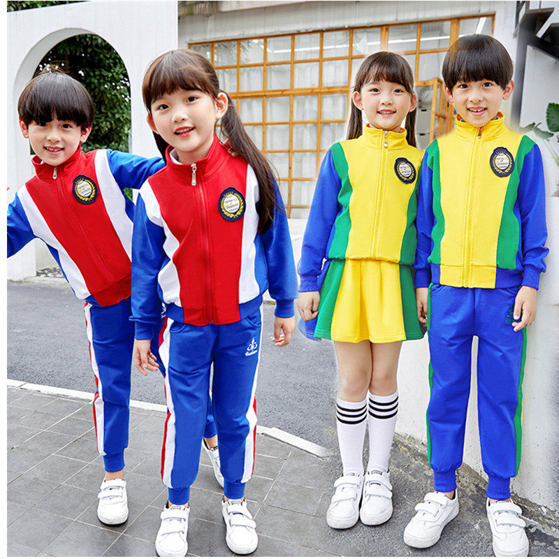School uniforms for elementary school students 2021 Chunqiu Children's kindergarten Garden clothes suit Men and women Sports Inn College Wind class clothes