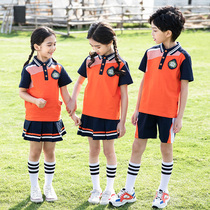 Primary school graduation photo clothing school uniform suit short sleeve mens and womens clothing British style summer class uniform kindergarten Garden clothing