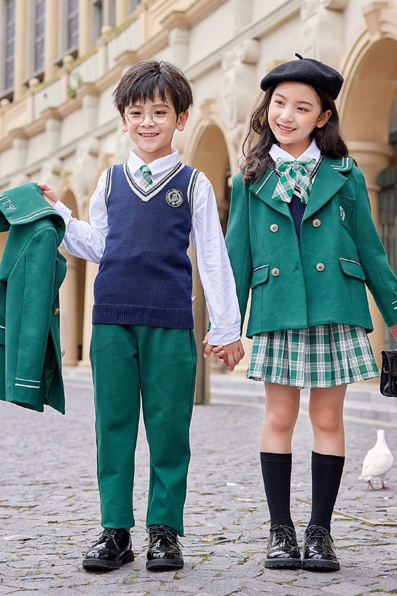 Kindergarten garden clothing spring and autumn suit of English College wind school uniform customized for children's class suit